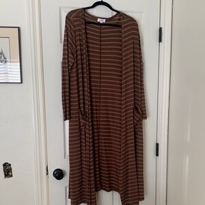 Brown Striped Long Cardigan LuLaRoe Sarah